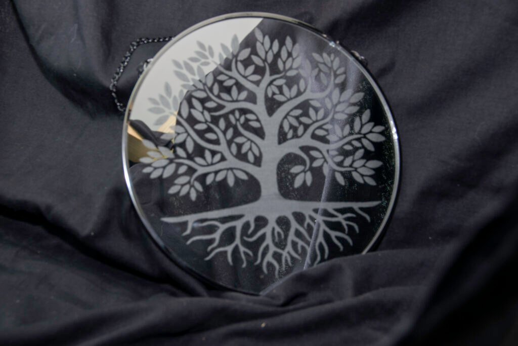 Miroir Rond avec Arbre de Vie (personnalisable)
